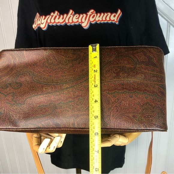 ETRO Milano Red Paisley Top Zipper Crossbody Shoulder Bag Stunning Condition - Picture 10 of 16